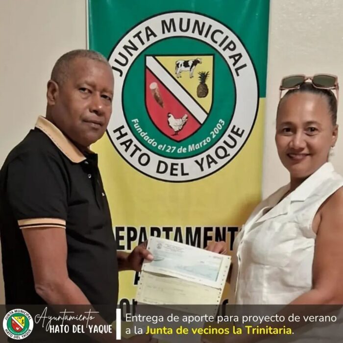 El Departamento de Desarrollo Comunitario hizo entrega de un aporte a la Junta de Vecinos “La trinitaria”.