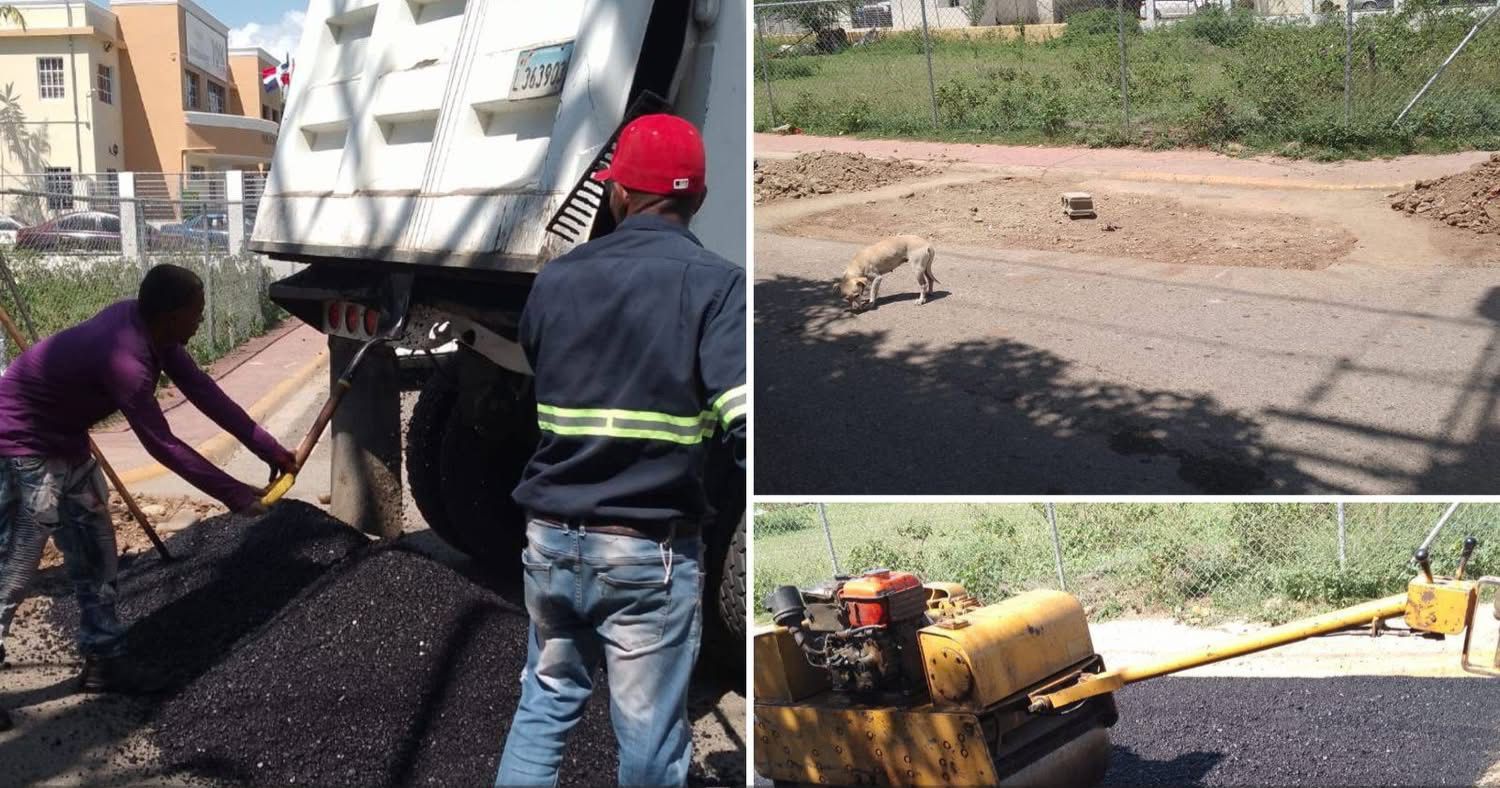 “La Junta Distrital realiza Bacheo en las vías principales del Distrito de Hato del Yaque”