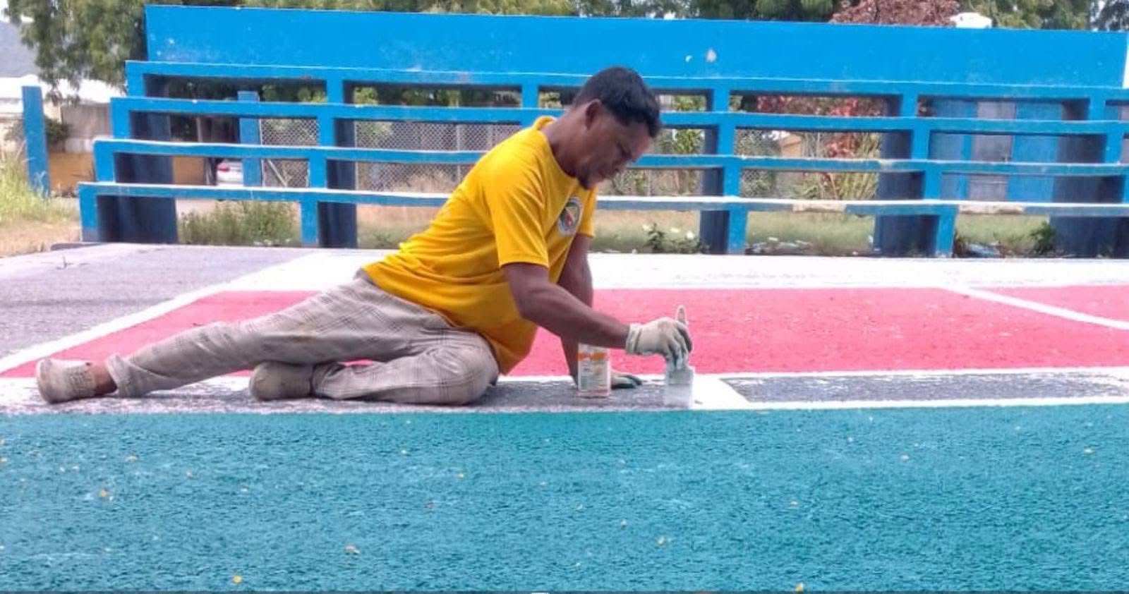 “Junta Distrital de Hato del Yaque remozó cancha del sector Los Gandules en Villa Fátima”