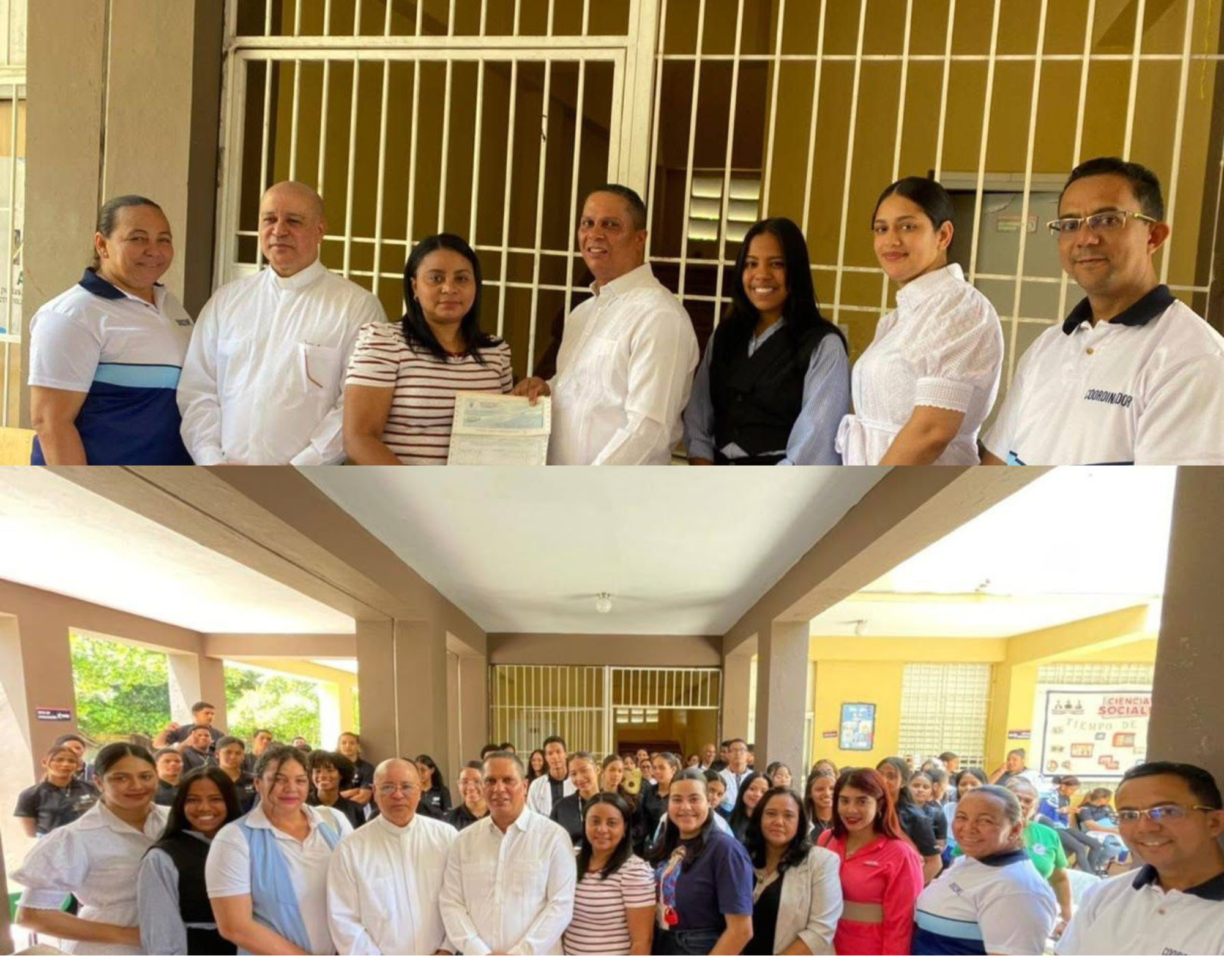 “Director Distrital de Hato del Yaque entrega aporte completivo al Politécnico Ernesto Disla en apoyo a la educación local.”