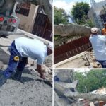 Avanzan los trabajos de construcción del badén en el sector Doctor Grullón.
