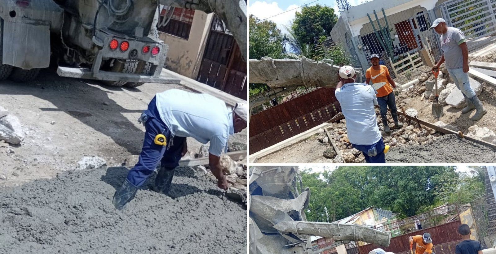 Avanzan los trabajos de construcción del badén en el sector Doctor Grullón.