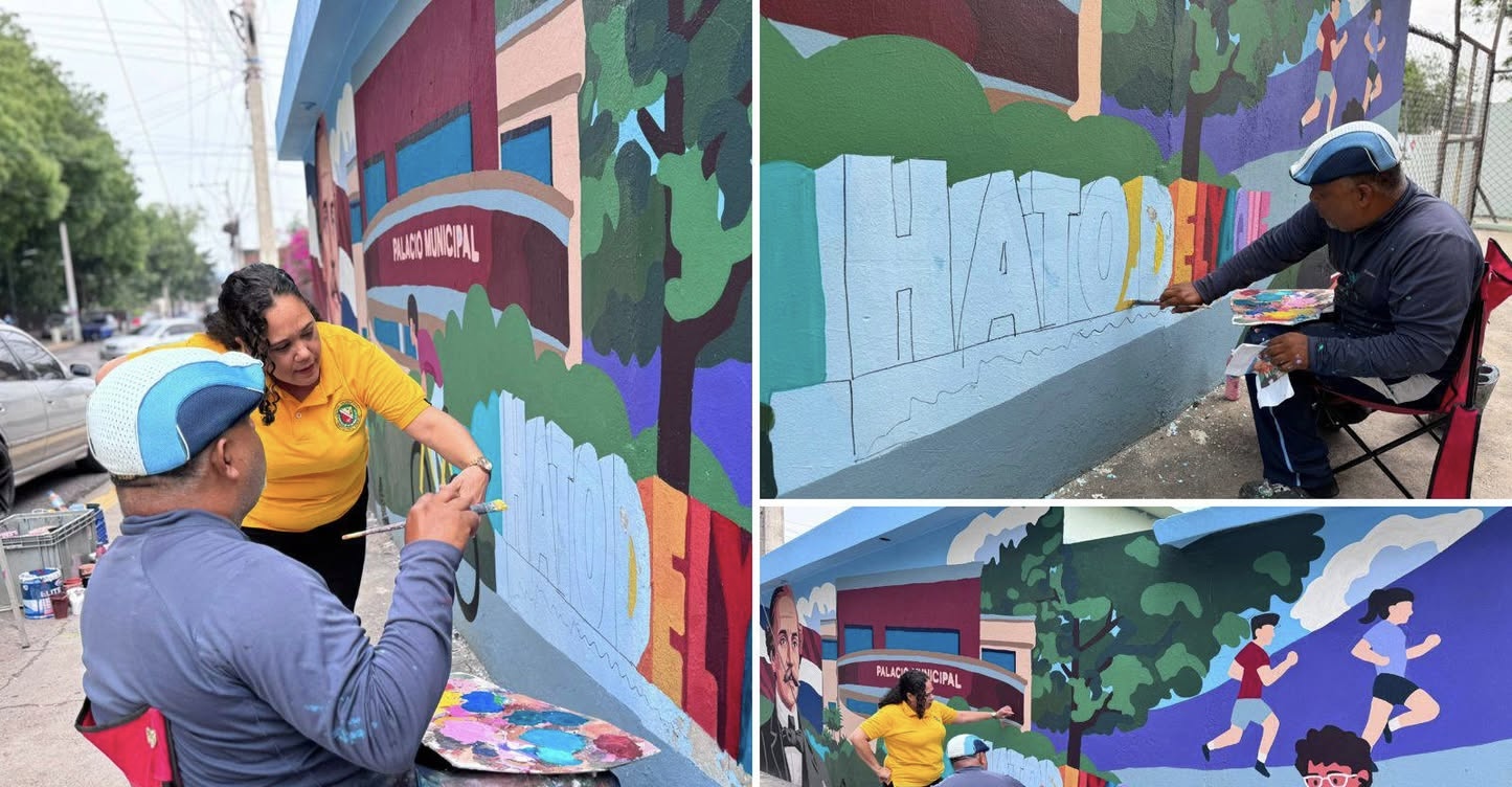 Mural del Play Central de Hato del Yaque: Un homenaje a nuestra historia, cultura e identidad.